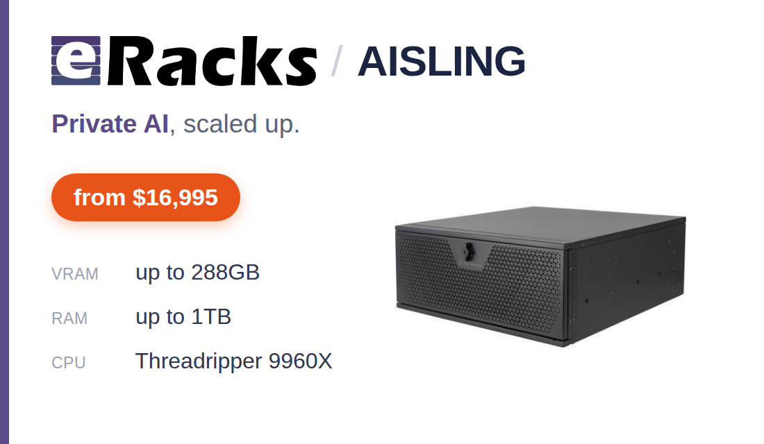 eRacks AISLING - Private AI, Scaled Up