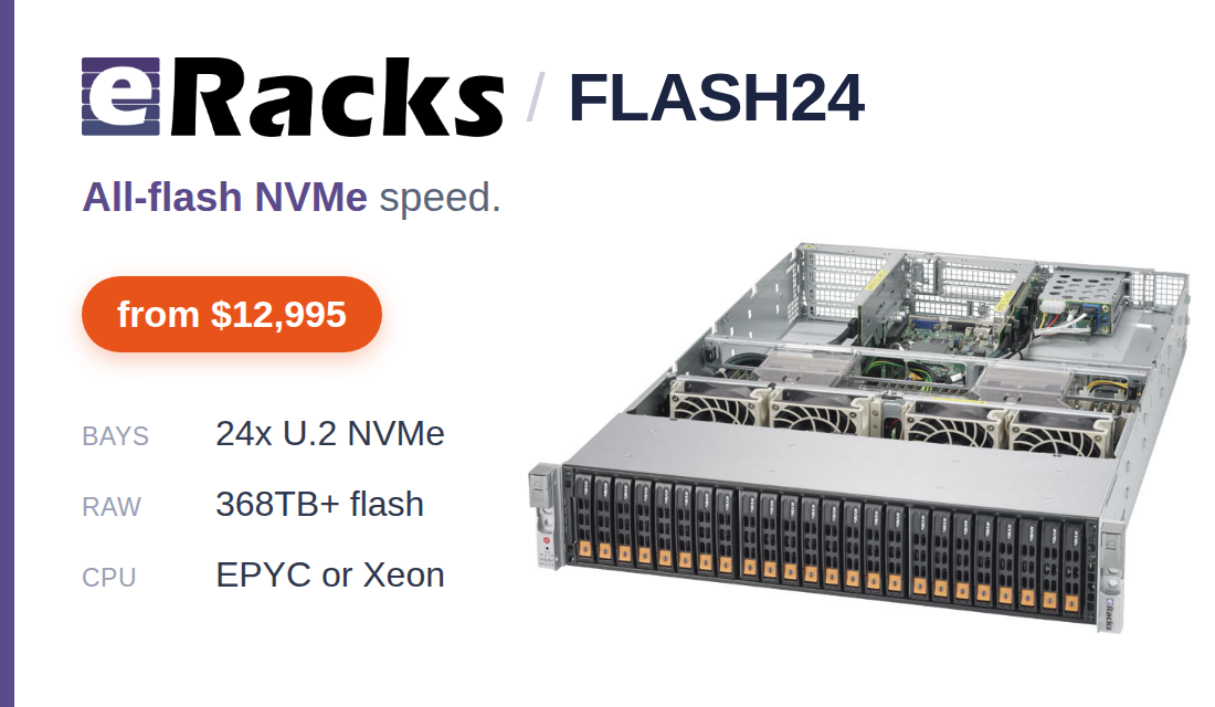 eRacks FLASH24 - All-Flash NVMe Storage