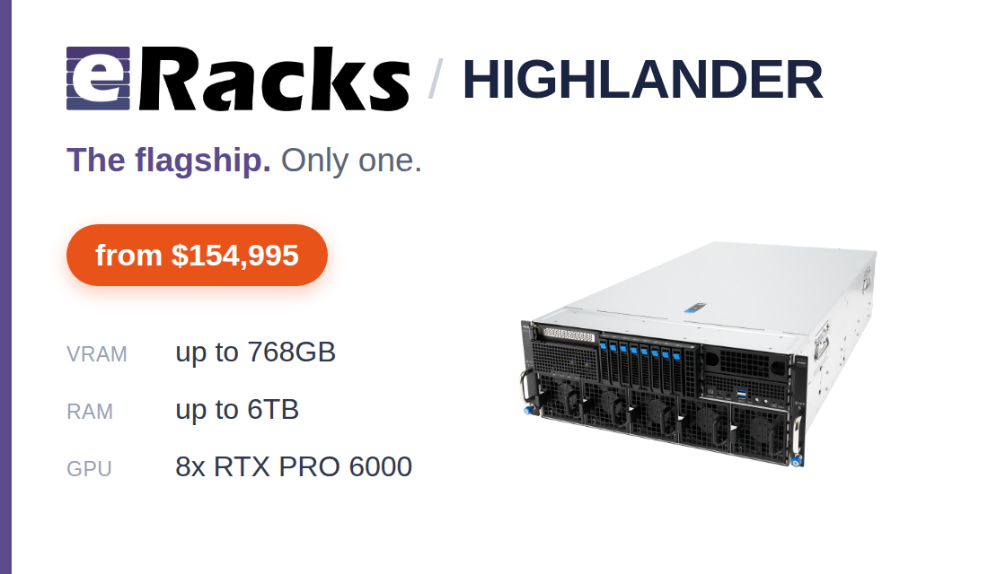 eRacks HIGHLANDER - 8-GPU AI Flagship